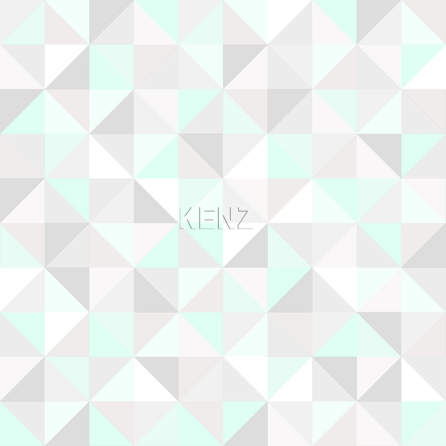 wallpaper triangles mint green, light warm grey, matt white and shiny emerald green emerald 337206