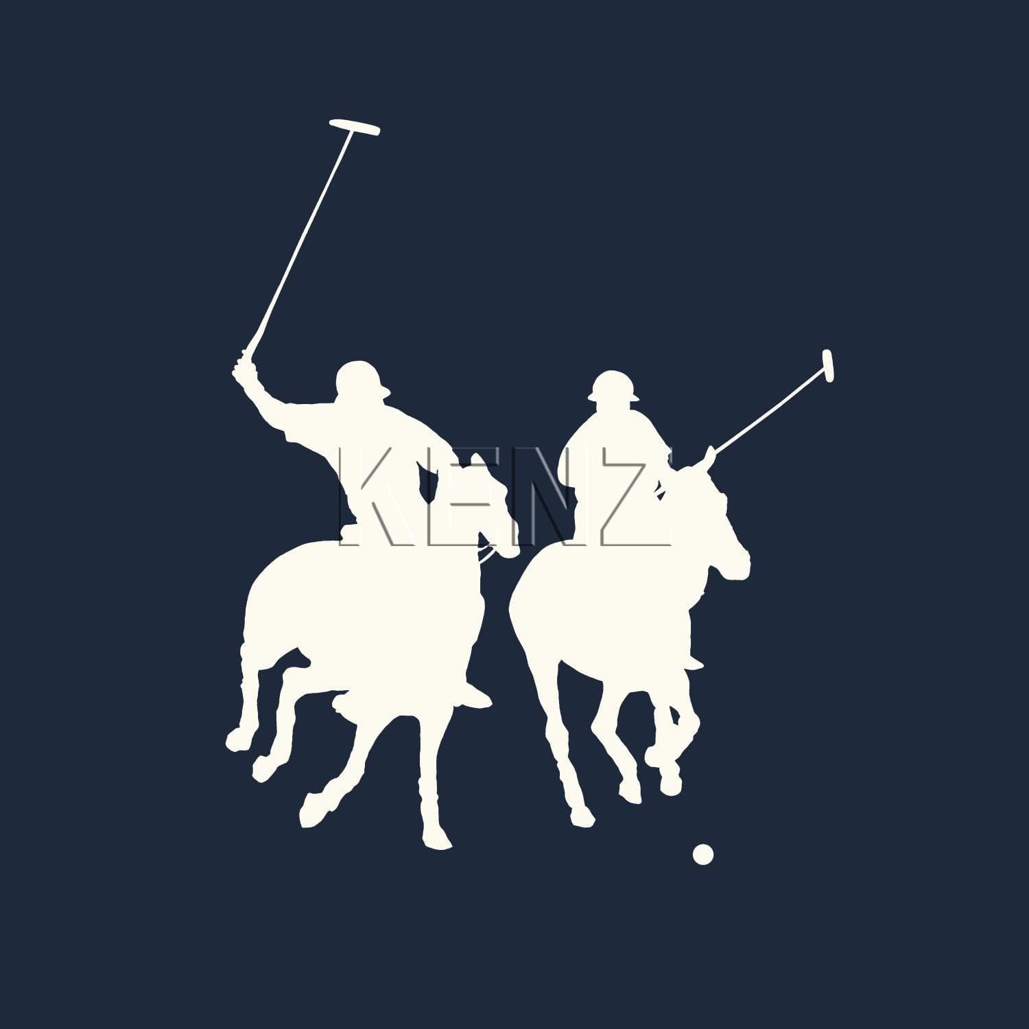 wallpaper polo players navy blue 115628