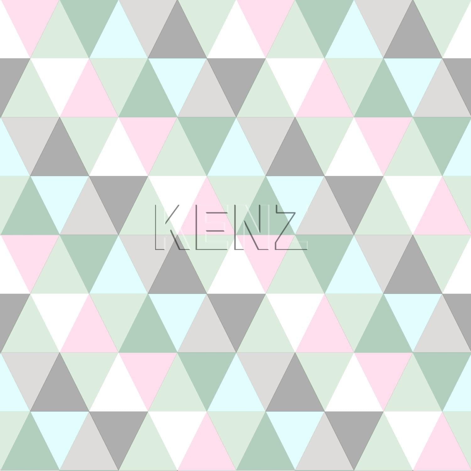 wallpaper triangles pink, mint green and gray 128706