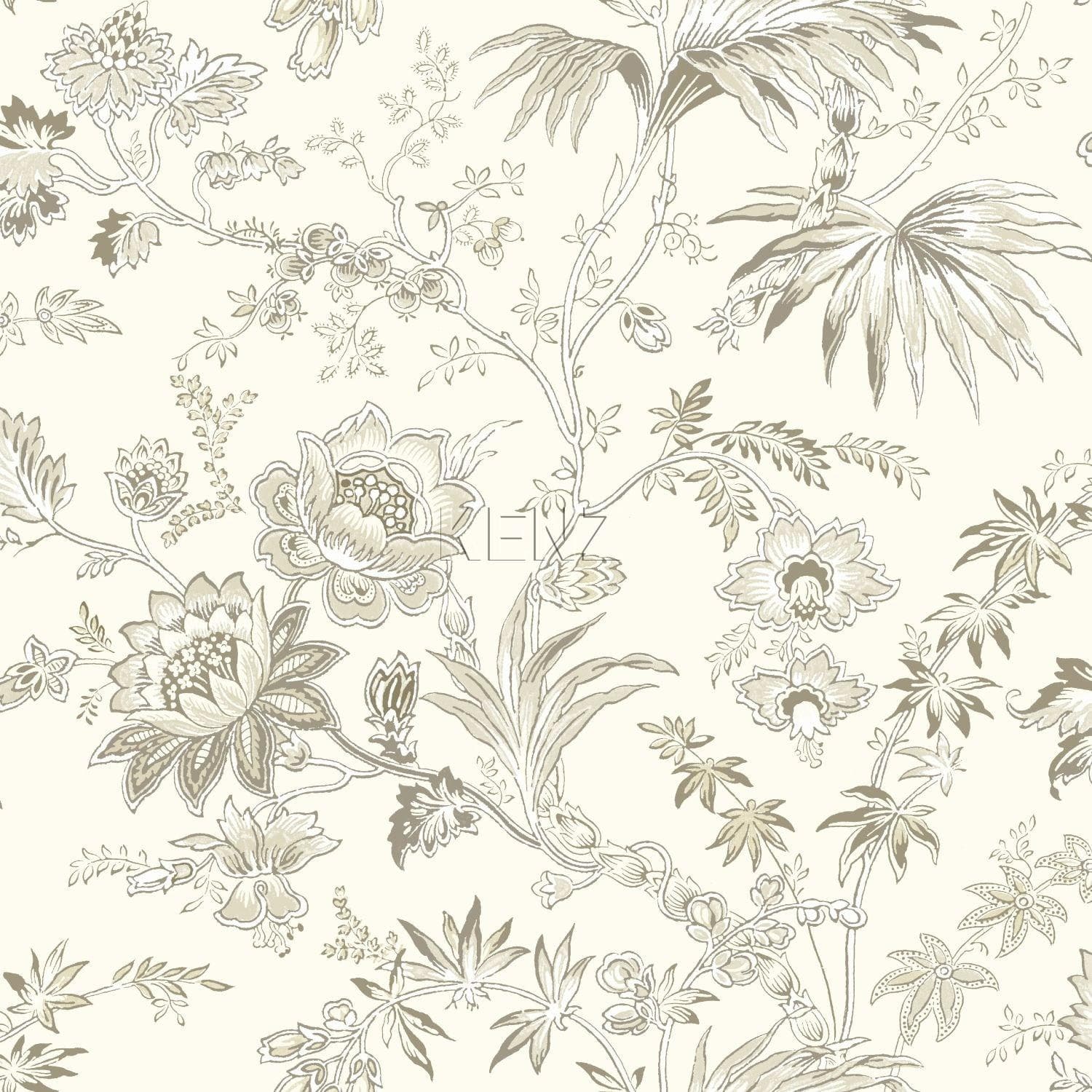 wallpaper flowers beige 326124