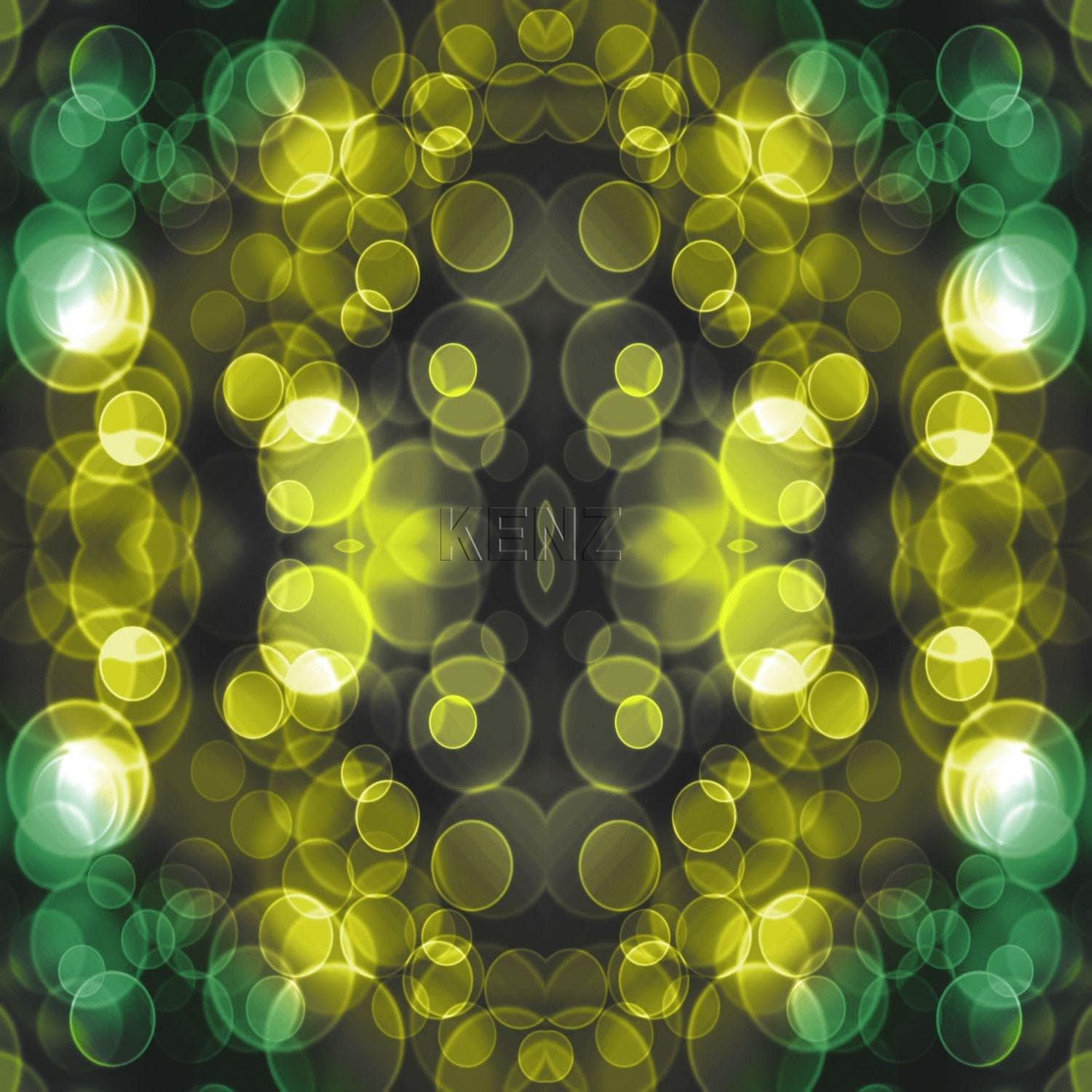 wallpaper kaleidoscope motif yellow and green 337201
