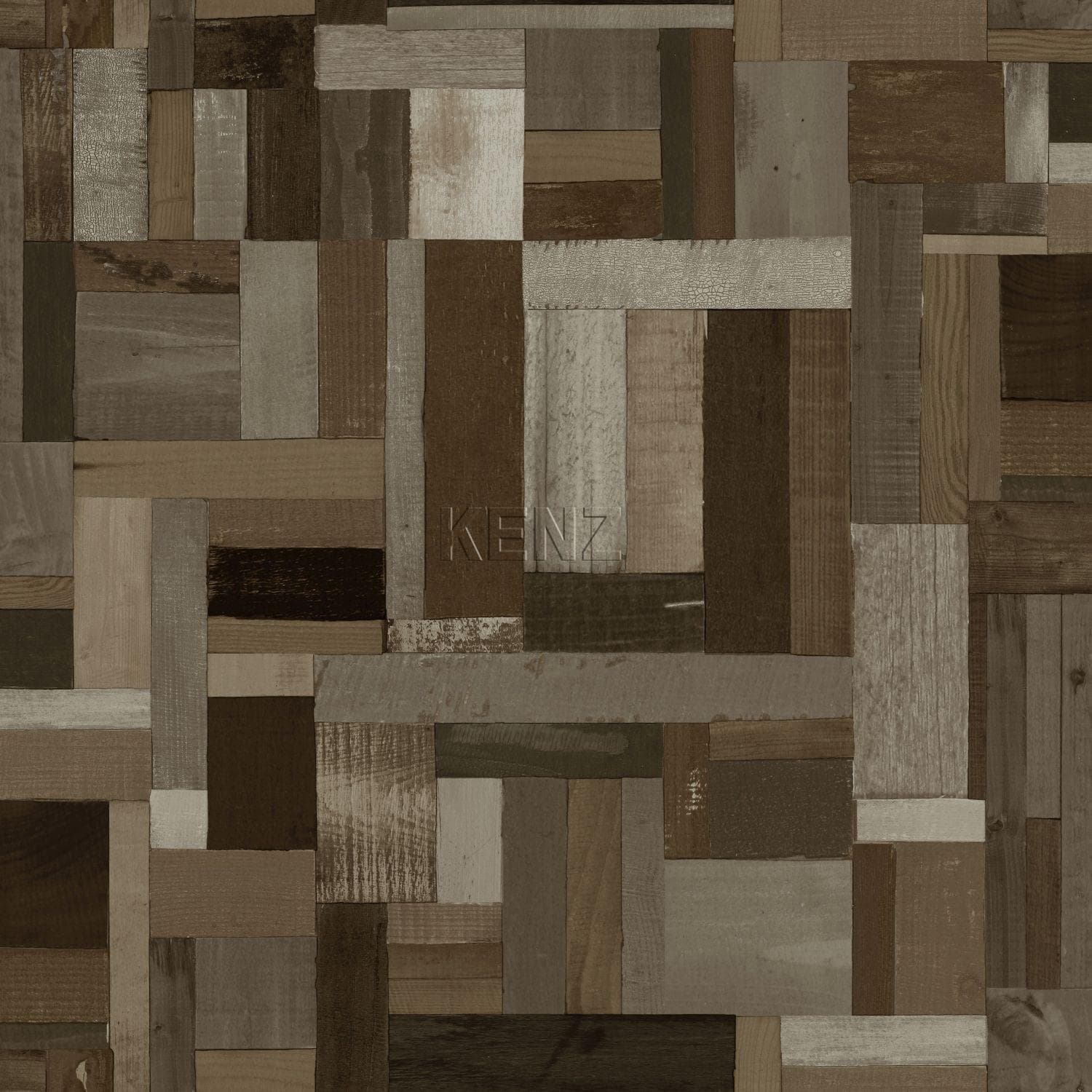 wallpaper scrap wood motif dark brown 337221