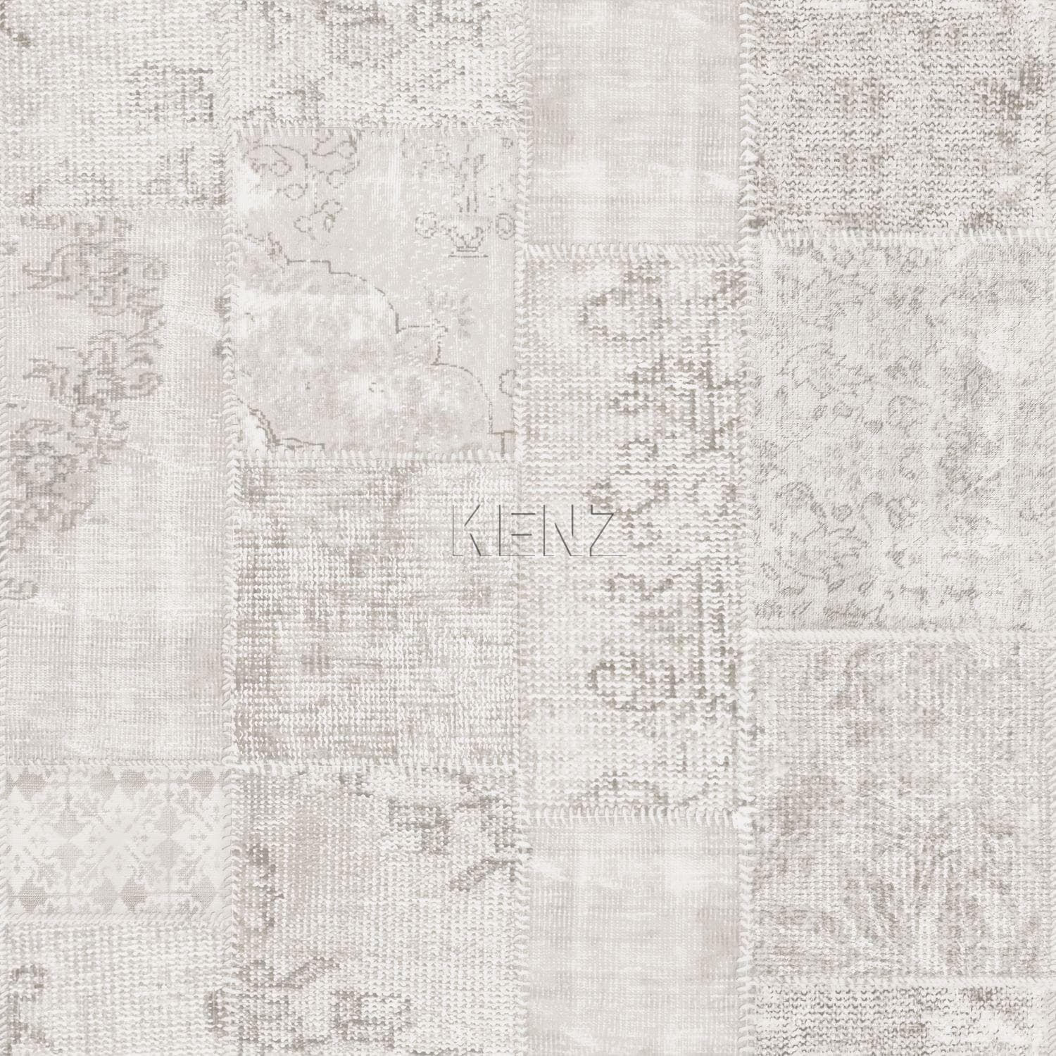 wallpaper kilim patchwork light gray 935263